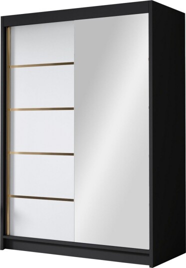 Lungos Garderobe med Speil 120x200 cm - Svart
