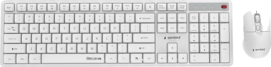 Gembird Silent Key Pro Business Tastatur & Mussett US White KBS-WMS-01-W