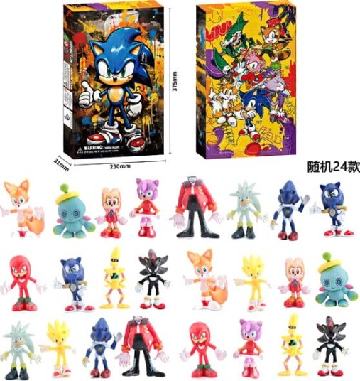 Gos  Blindboks julegaver til barn 24 dukke adventskalender Sonic
