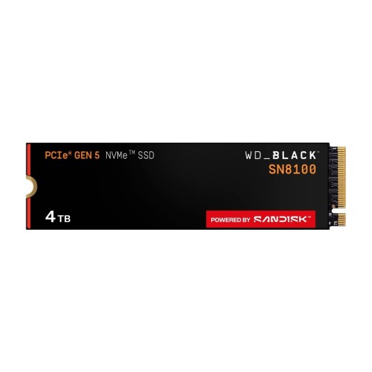 SANDISK WD Black SN8100 SSD 4TB M.2 2280 PCIe 5.0 Uten varmespreder WDS400T1X0M 00CMT0