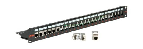 Roline Cat. 6 19"-Keystone Patch Panel Stp Black Sort