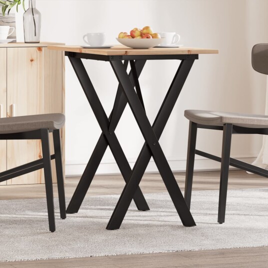  Salongbord X-ramme 80x50x75 cm heltre furu og støpejern 3282694