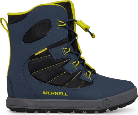 Merrell Juniors' Snow Bank 4.0 Waterproof Navy/lime 29 Merrell Juniors' Snow Bank 4.0 Waterproof Navy/lime 29