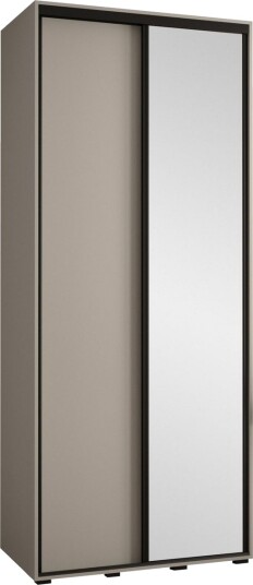 Norrebon Garderobe med Speil 100x235 cm - Beige