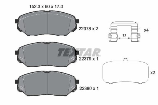 Bremseklosser TEXTAR 2237801 Bremseklosser TEXTAR 2237801