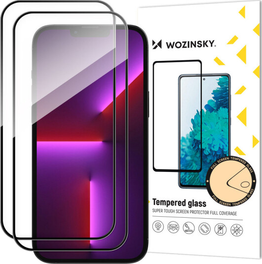 Wozinsky 2 stk. herdet glass i fullskjerm med ramme Case Friendly Full Glue iPhone 15 Svart Wozinsky 2 stk. herdet glass i fullskjerm med ramme Case Friendly Full Glue iPhone 15 Svart