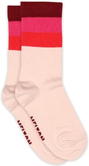 Melton Wide Stripes Socks FUCHSIA FEDORA 31/34