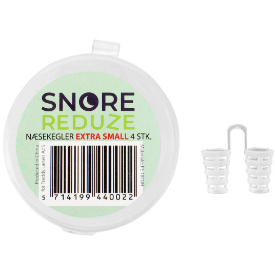 SnoreReduze Stop Snorking 4 pcs. Nesekjegler for bedre pust EXTRA SMALL SnoreReduze Stop Snorking 4 pcs. Nesekjegler for bedre pust EXTRA SMALL