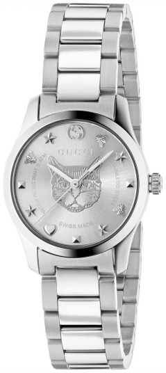 Gucci Dameklokke YA126595 G Timeless Sølvfarget/Stål Ø27 mm