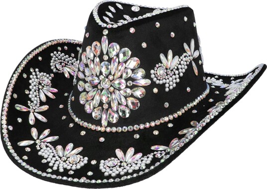 Boland Party Partners Cowboyhatt Crystal Svart One size 04544