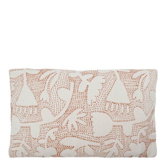 House Doctor Sari putetrekk i bomull 50x30 cm off white/brun House Doctor Sari putetrekk i bomull 50x30 cm off white/brun