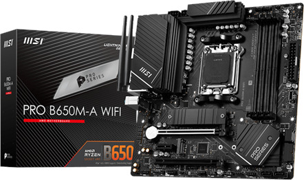MSI PRO B650M-A Micro-ATX Hovedkort med Wi-Fi 6, DDR5 og Socket AM5