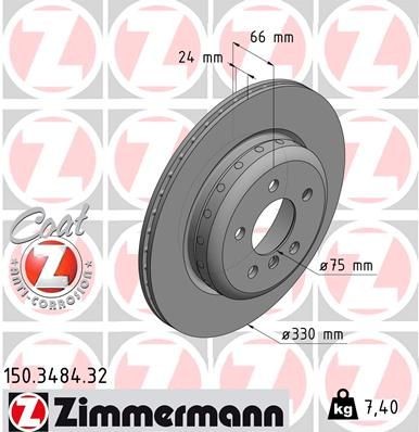 Bremseskive ZIMMERMANN 150.3484.32