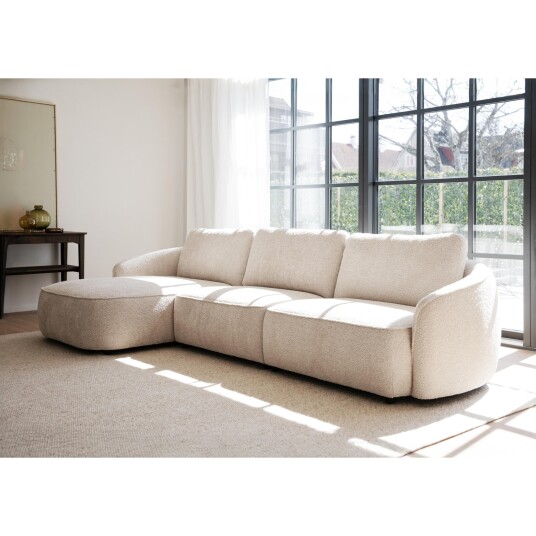 Rowico Home Norris sofa 4 seter sofa chaiselong venstre stoff Anna lys beige
