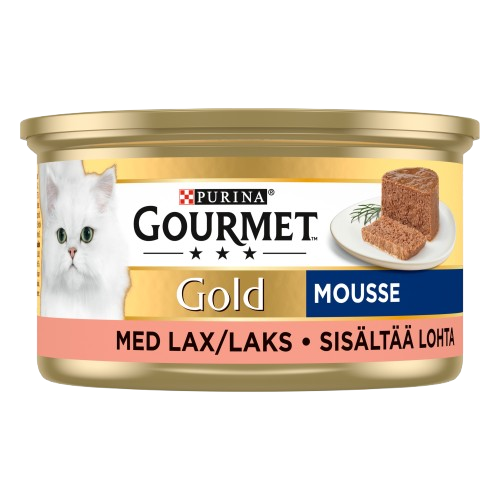 Laksemousse Bokser 12 X 85 G Katt Kattefôr Våtfôr Purina Gourmet Gold
