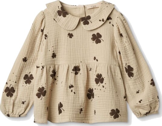 Fliink Clover Blouse Light Woven Humus/Cafafe Aop (80 / 1 år)