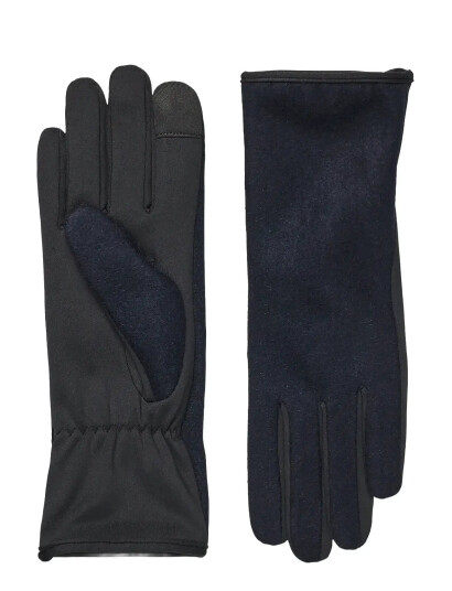 Mads Nørgaard Woven Wool Mix Trissie Glove - Navy - M/L