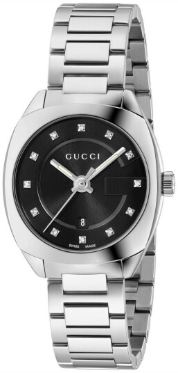 Gucci Dameklokke YA142503 Sort/Stål Ø28 mm