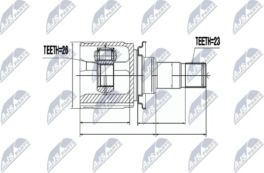 Nty Drivknute drivaksel NTY NPW MS 044
