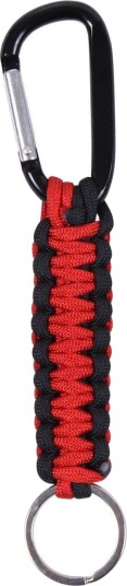 Rothco Paracord nøkkelring med karabinkrok - Thin Red Line Svart, Rød