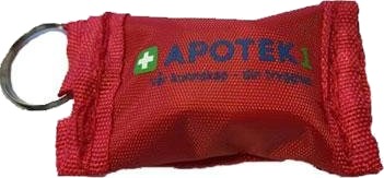 Apotek 1 munn-til-munn-maske nøkkelring 1 stk