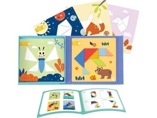 Tooky Toy Puzzle Tangram Puslespill For Barn Lære Former Figurer Figurer 18 Deler! Tooky Toy Puzzle Tangram Puslespill For Barn Lære Former Figurer Figurer 18 Deler!