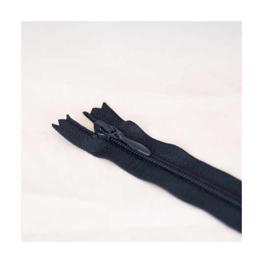 Tynn plastglidelås 55cm Marineblå