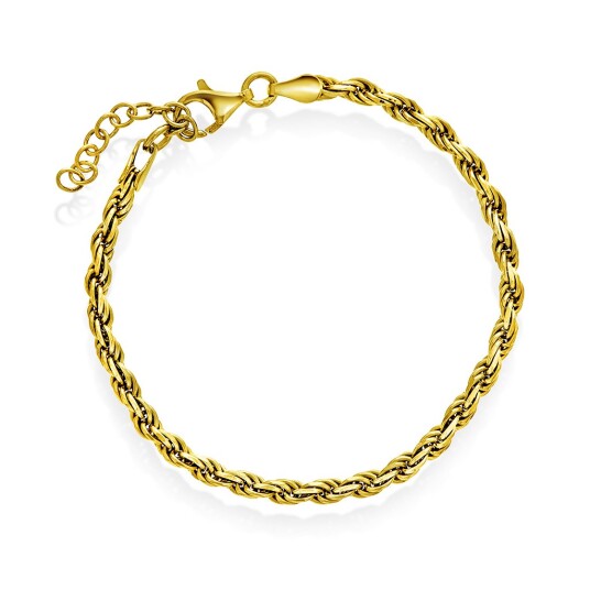 Pan Jewelry Cordel armbånd i 925 forgylt sølv 19 cm Pan Jewelry Cordel armbånd i 925 forgylt sølv 19 cm