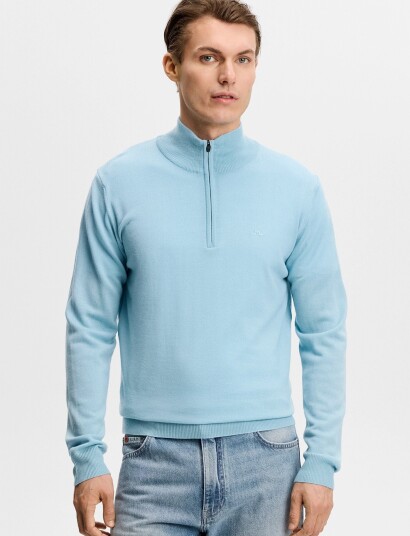 J. Lindeberg Kiyan Quarter Zip Sweater Blue XXL