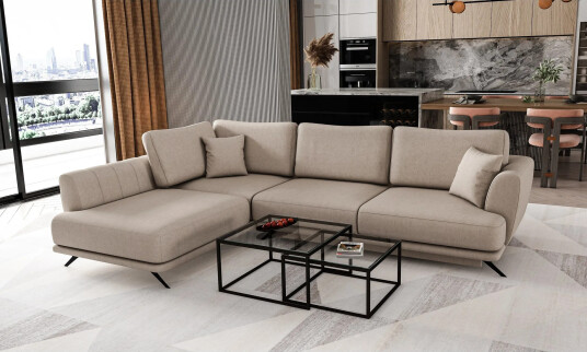 Larde Sofa med sjeselong Venstre Beige Larde Sofa med sjeselong Venstre Beige