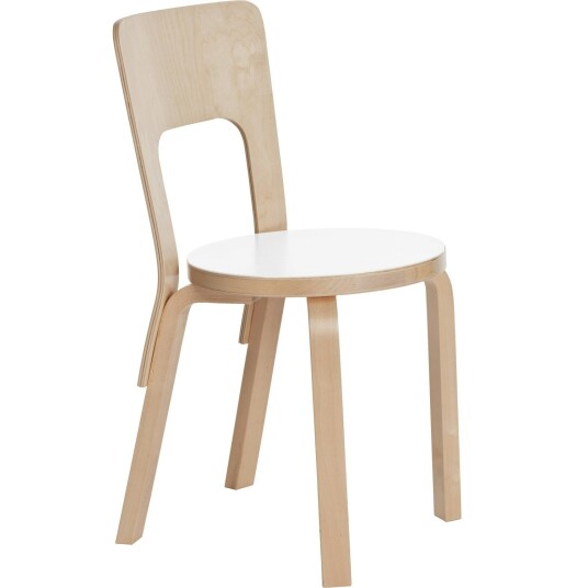 Artek 66 Stol Bjørk / Hvitt Laminat Artek 66 Stol Bjørk / Hvitt Laminat