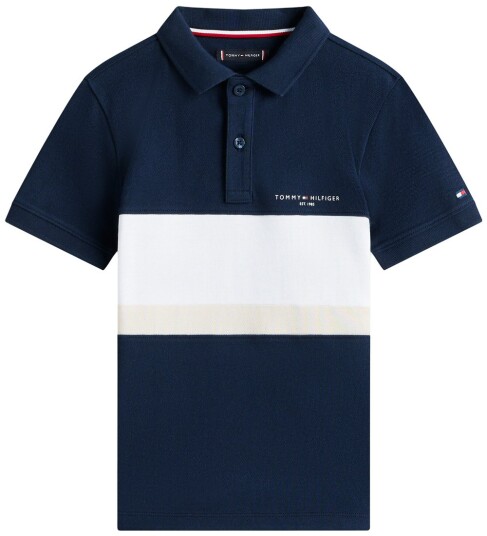 Tommy Hilfiger Mini Corp Emb Clrblock Polo Ss Navy 140 Tommy Hilfiger Mini Corp Emb Clrblock Polo Ss Navy 140