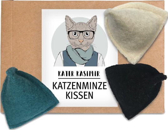 Kater Kasimir Kattemyntepute Sett 3 stk
