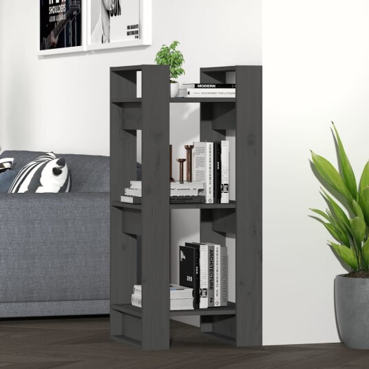 vidaXL Bokhylle/romdeler gr? 41x35x91 cm heltre furu