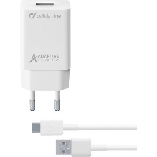 CellularLine 15W Hurtiglader for Samsung USB-C - Hvit Mobillader