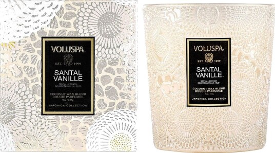 Voluspa Santal Vanille Classic Boxed Candle 60H Beige