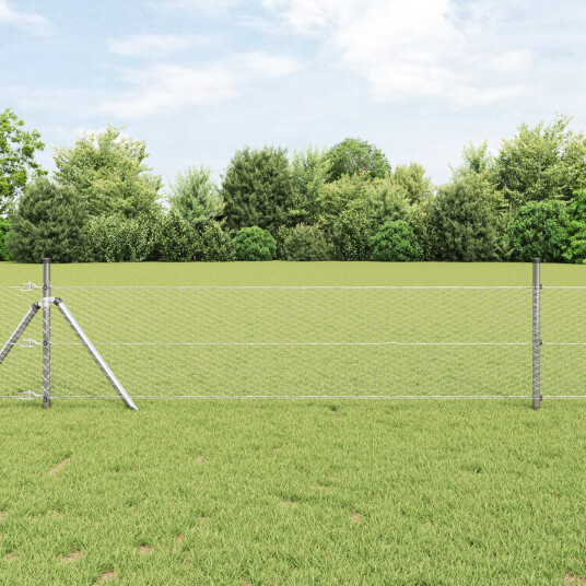Gjerde med innlegg. sølv 0.6 x 50 m PVC belagt stål