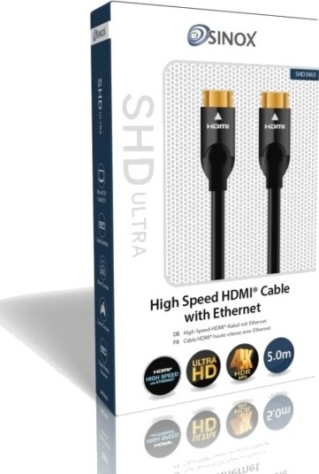 Sinox Shd Hdmi™ Kabel 4K60hz+E. 5M. Sort