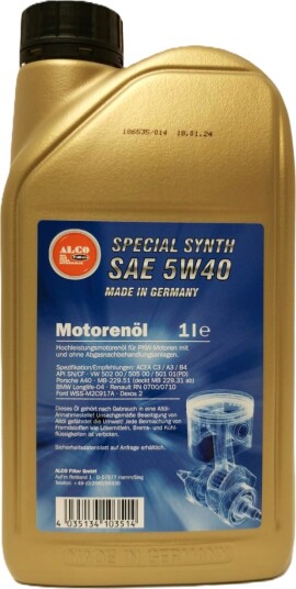 Motorolje ALCO FILTER SPECIAL SYNTH 5W40 1L