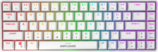 Fifine ligame Gk1w Ansi Gaming Tastatur Hvit
