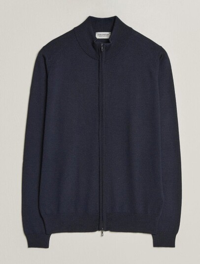 John Smedley Claygate Extra Fine Merino Full Zip Midnight