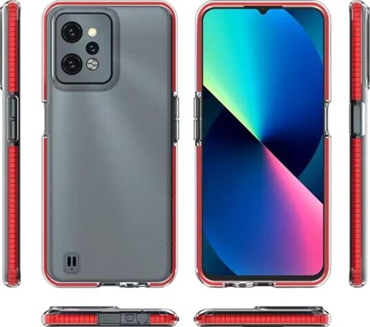 Hurtel Spring Case for Realme C31 Silicone Cover with Frame Light Blue