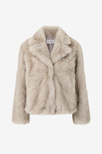 Bubbleroom Jakke i fuskepels Faux Fur Jacket Beige Bubbleroom Jakke i fuskepels Faux Fur Jacket Beige