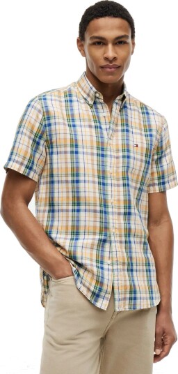 Tommy Hilfiger Linen Blend Madras S/S Sht   Multi/patterned   XXL