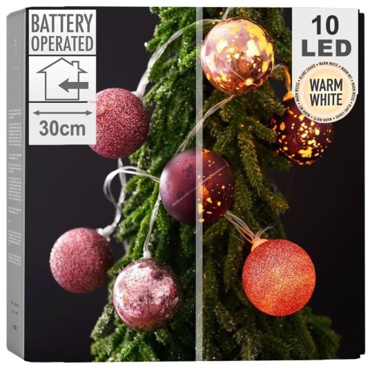 Decorative Lighting Glødende lilla julekuler: matte glitrende skinnende LED innendørs
