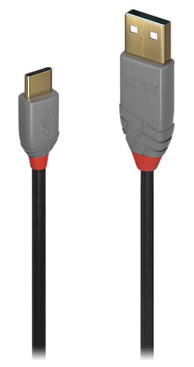 Lindy USB-C kabel 2 m, USB 2.0, 0,48 Gbit/s, Sort