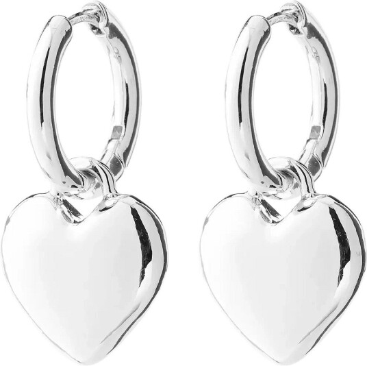 Pilgrim Arien Heart Earrings Silver-Plated - SILVER PLATED - One Size