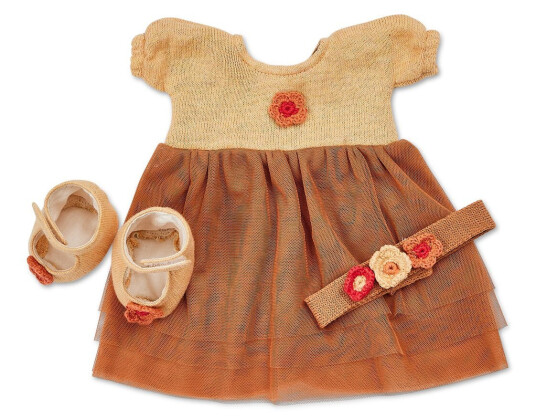 Smallstuff Doll Clothing, Party Dress w. Shoes And Hair Band
