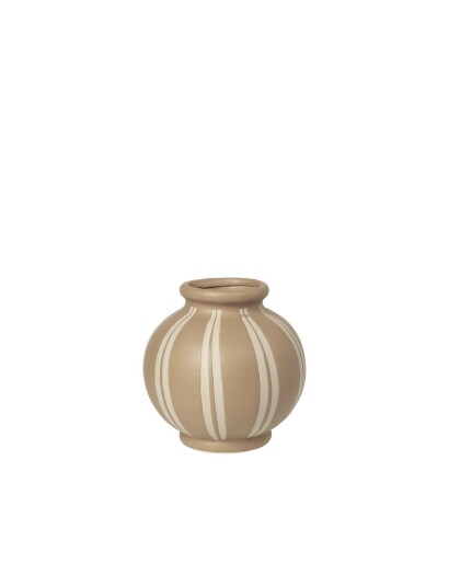 Broste Copenhagen Vase 'Wilma' Keramik Patterned MEERKAT/RAINY DAY H19.5CM