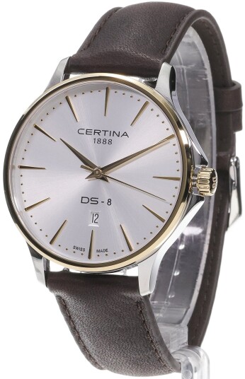 Certina Herreklokke C045.410.26.031.00 Ds 8 Sølvfarget/Lær Ø40 mm